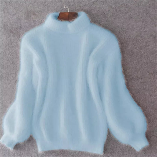 Brenda – Vintage Sweter w Stylu Angora