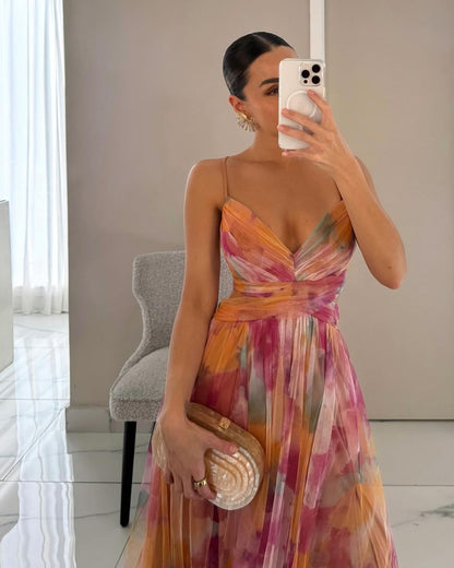 Gwendolyn - Stylowa Sukienka Maxi w Kwiaty Damska