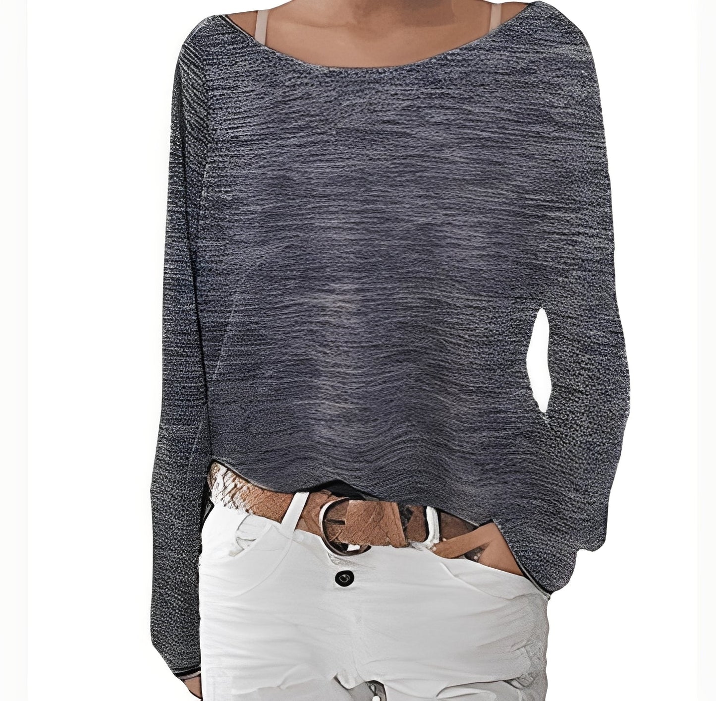 Béatrice - Sweter damski z lekkiej dzianiny