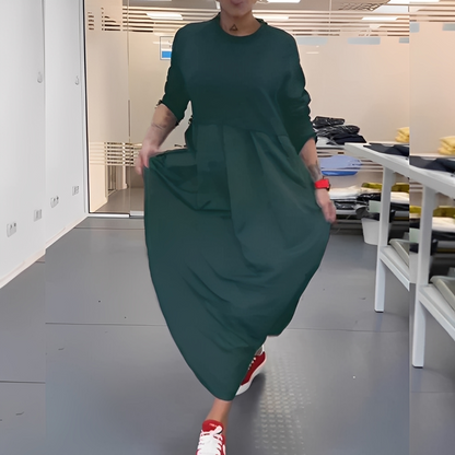 Gisèle - Sukienka na co dzień z okrągłym dekoltem dla pań