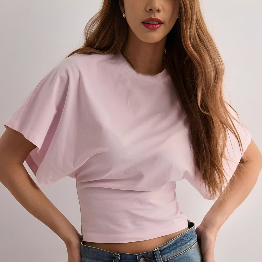 Maggy - Modny T-shirt z szerokimi rękawami