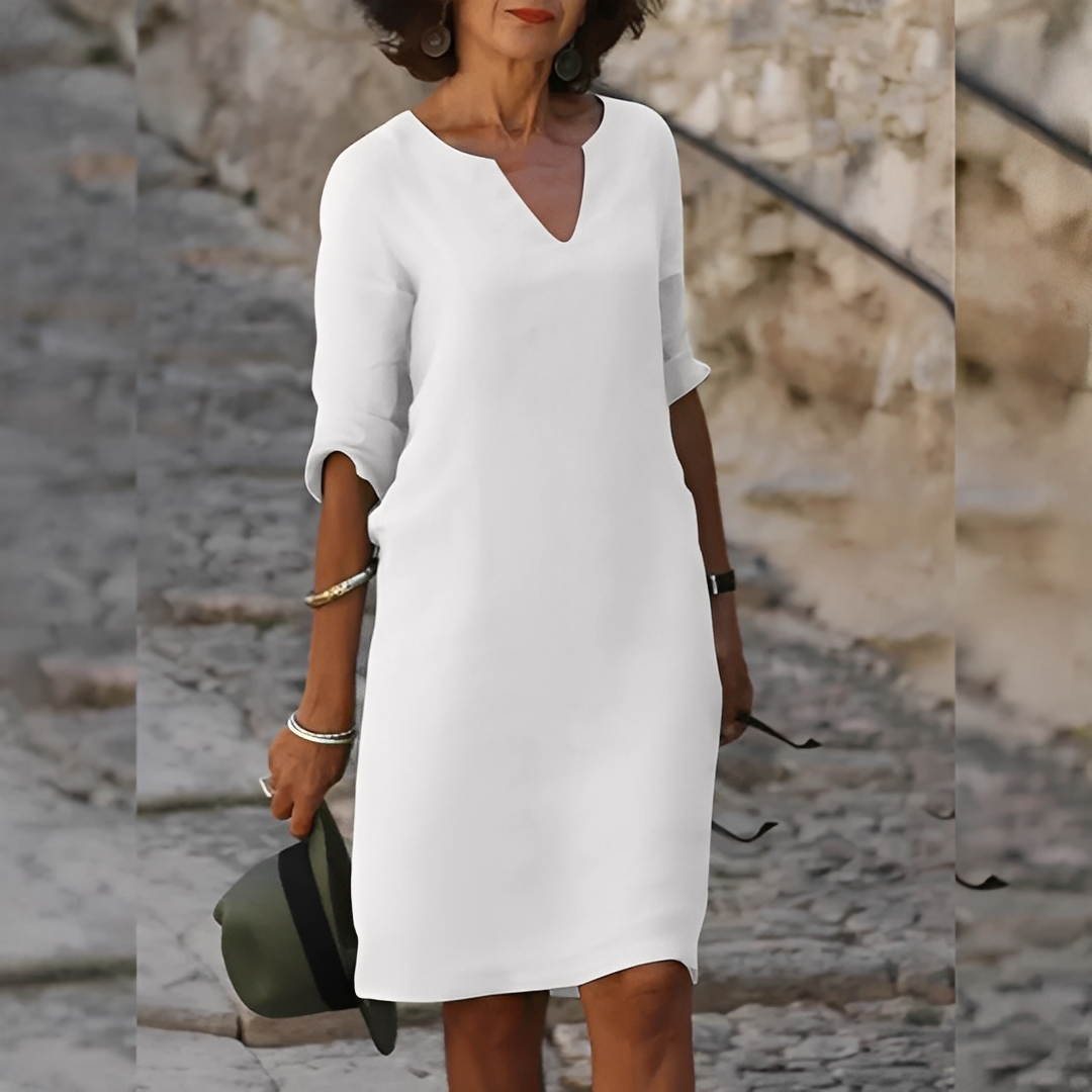 Guilaine - Elegantes Kleid mit V-Ausschnitt für Frauen