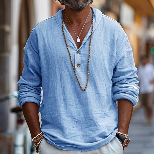 Alvin - Men's long-sleeved shirt in a loose style