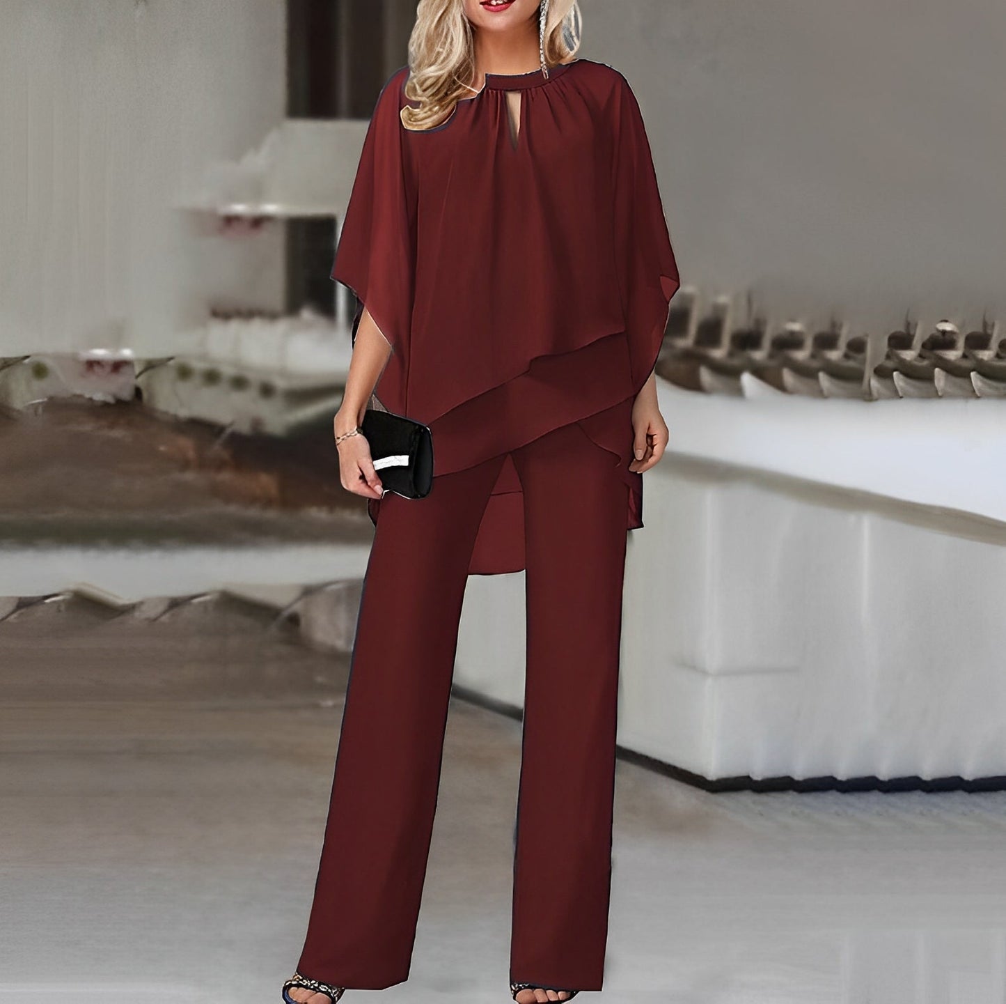 Sherlyn - Elegancki, odkryte ramiona, luźny komplet dla kobiet