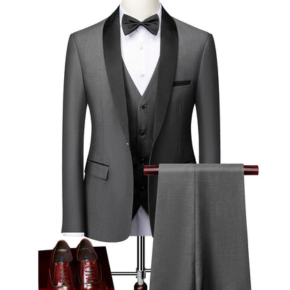 George - Stylowy męski garnitur Slim-Fit w trzech częściach