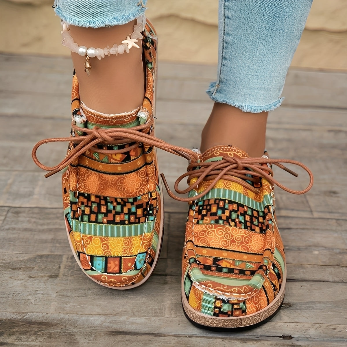 Shanice - Komfortowe sztuczne sneakersy z amortyzacją dla kobiet