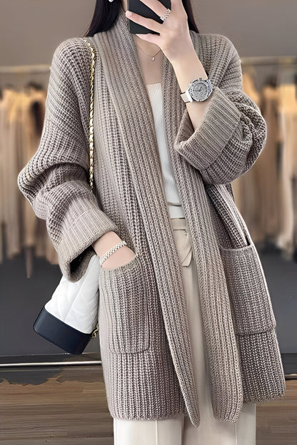 Suzanna - Elegancki, długi kardigan damski