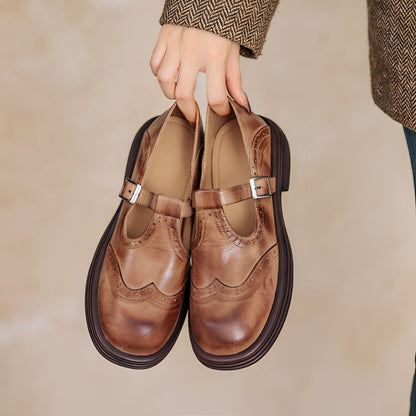 Erika - Retro buty z wytrzymałej skóry dla kobiet