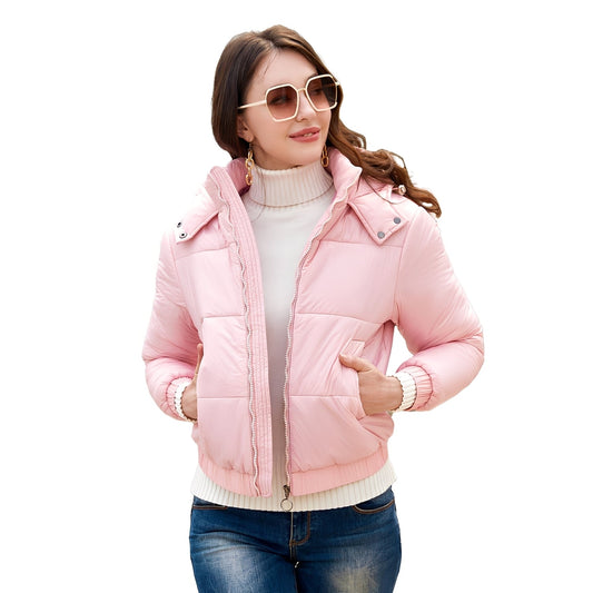 Yazmin - Elegante, glänzende Jacke mit Kapuze für Frauen