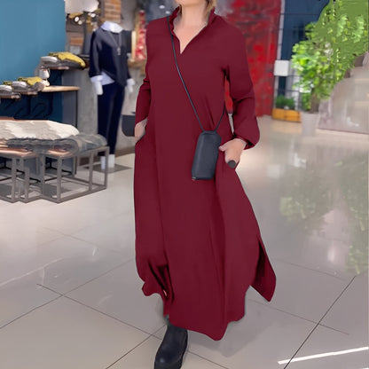 Hélène - Luźna sukienka z bocznym rozcięciem dla kobiet