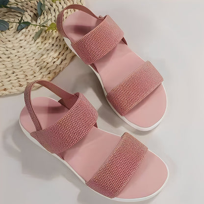 Jessika - Damskie luźne sandały z płaską podeszwą z Flyknit
