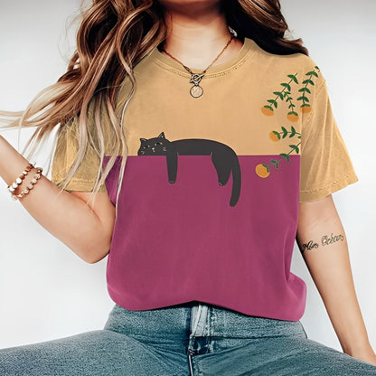 Alvina - Luźny T-Shirt z wzorem dla kobiet