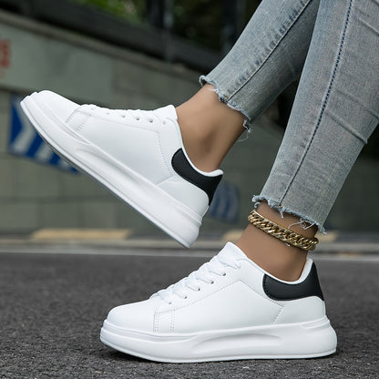 Layla - Białe Skórzane Sneakers Damskie do Codziennego Stylu