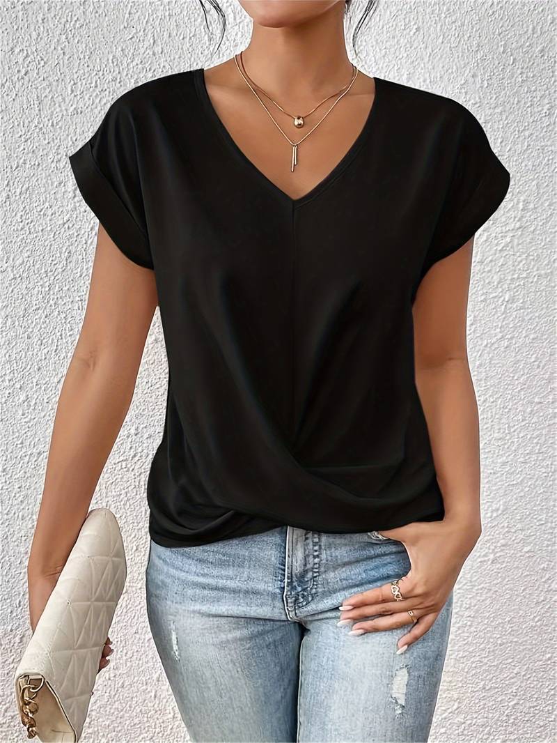 Zinnia – Koszulka Casual z Krótkim Rękawem