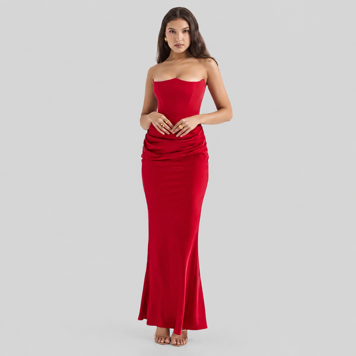 Elisabeth – Maxikleid elegancki z odkrytymi ramionami dla kobiet