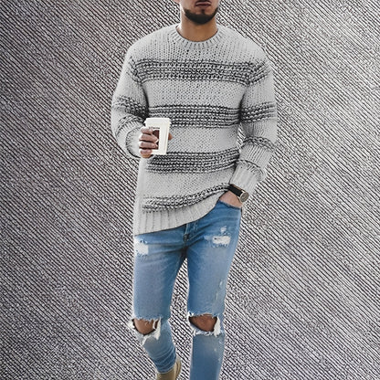 Ronnie - Męski sweter oversize w paski