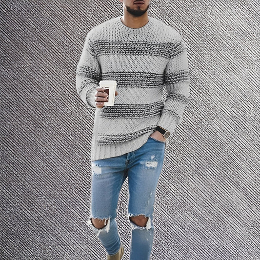 Ronnie - Męski sweter oversize w paski