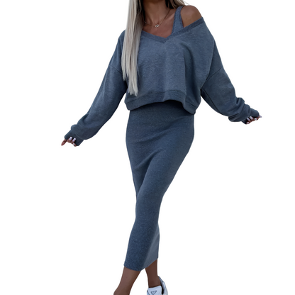 Tianna - Stilvolles Set mit Pullover und Rock für Damen