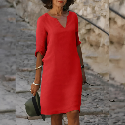 Guilaine - Elegantes Kleid mit V-Ausschnitt für Frauen