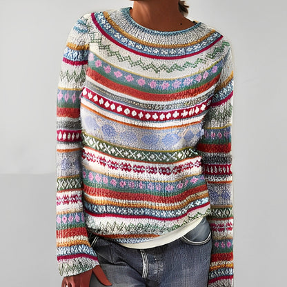 Heather - Tradycyjny damski sweter z wzorem
