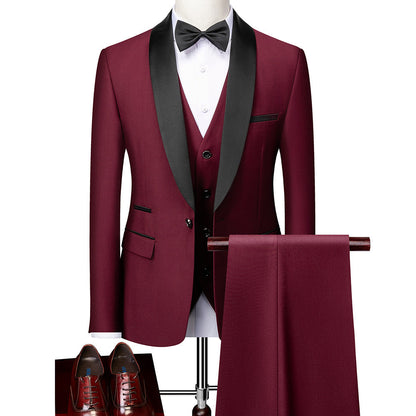 George - Stylowy męski garnitur Slim-Fit w trzech częściach