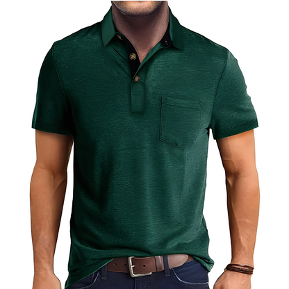 Abner - Męska retro koszulka polo z krótkim rękawem