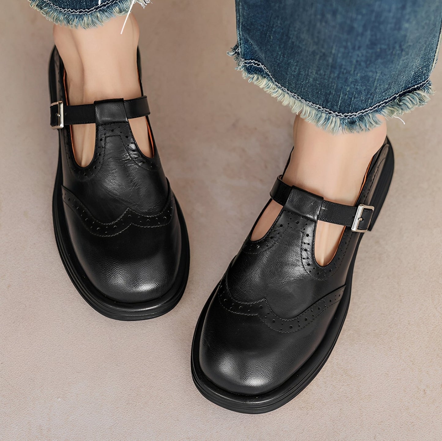 Erika - Retro buty z wytrzymałej skóry dla kobiet