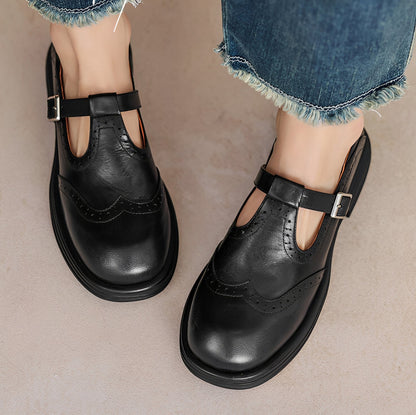 Erika - Retro buty z wytrzymałej skóry dla kobiet