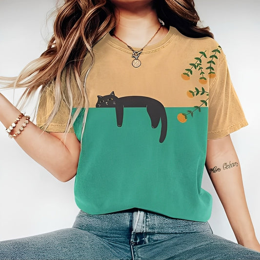 Alvina - Luźny T-Shirt z wzorem dla kobiet