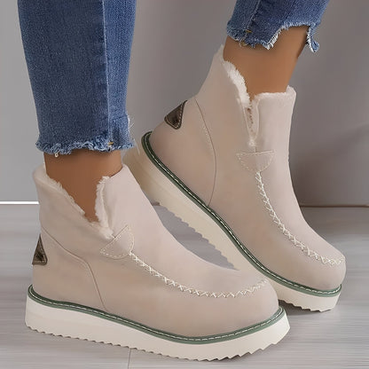 Ashlee - Kobiece ciepłe zimowe buty na koturnie