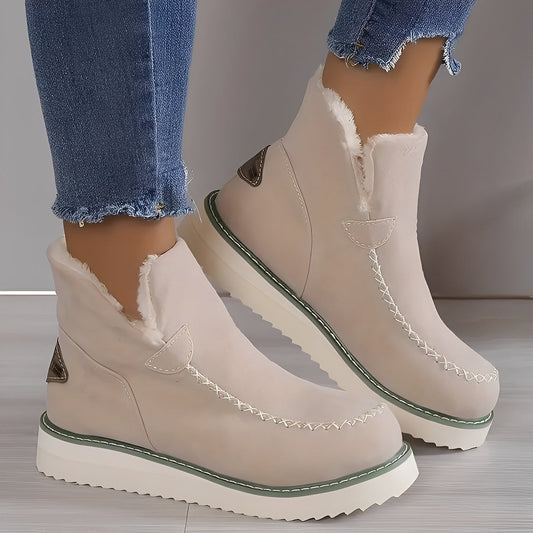 Ashlee - Kobiece ciepłe zimowe buty na koturnie