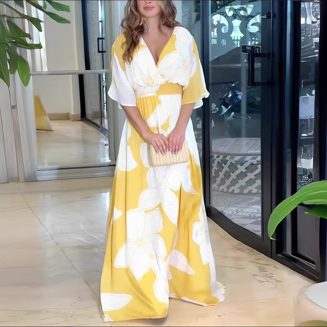 Alessia - Stylowa Swobodna Sukienka w Kwiaty