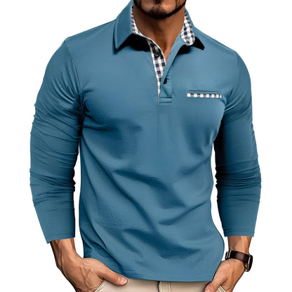 Charel - Fashionable men's long-sleeved shirt with collar