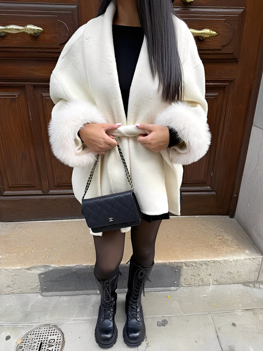 Armani - Luksusowy, stylowy płaszcz z futrem dla kobiet