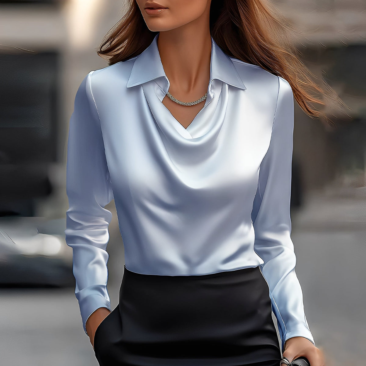 Laurentine - Sofistykowana bluzka z długimi rękawami dla kobiet