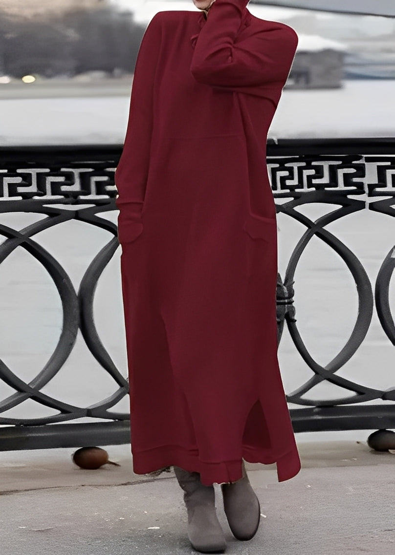 Emma - Elegancka, luźna i ciepła sukienka damska