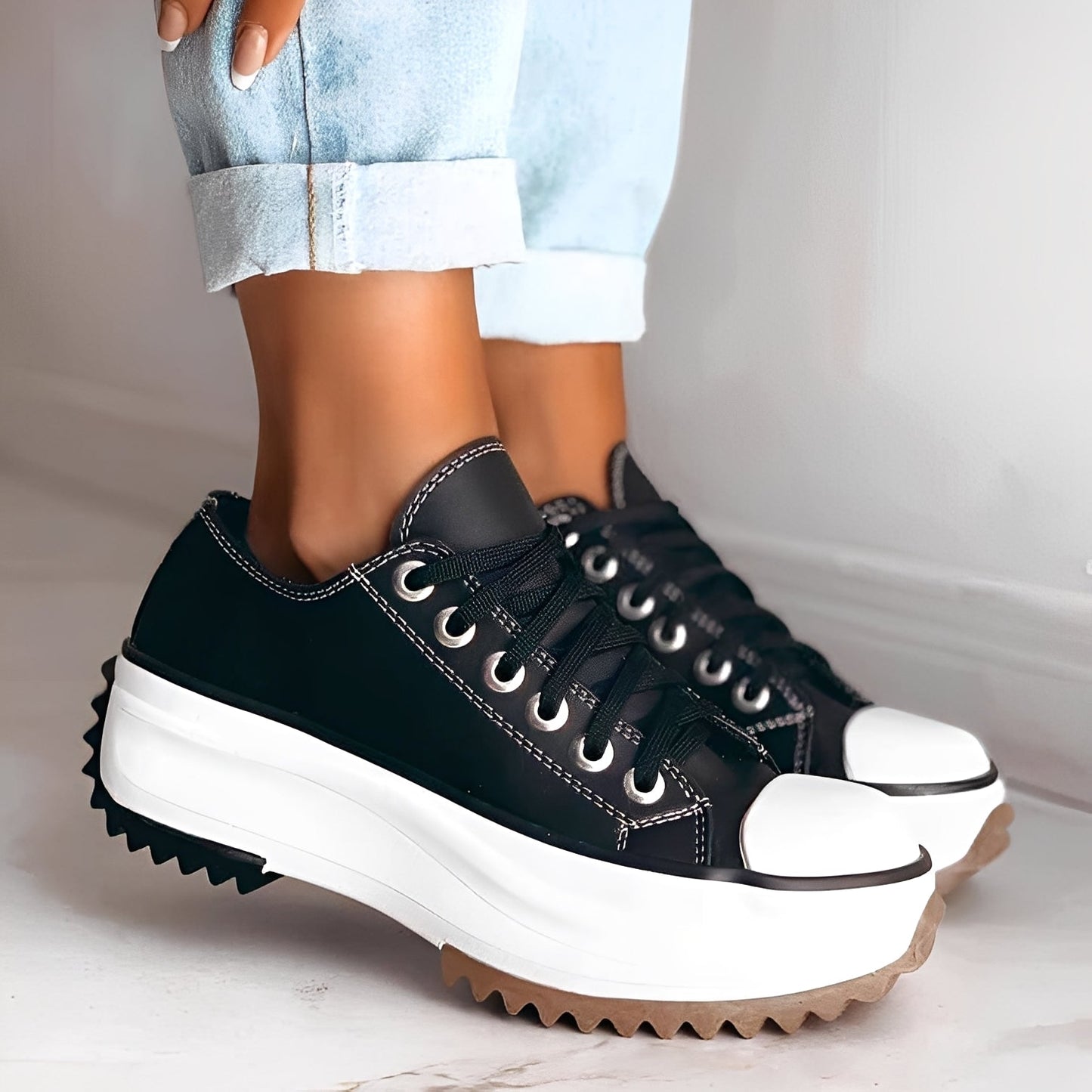 Lorayne - Damskie buty na grubej podeszwie do rekreacji