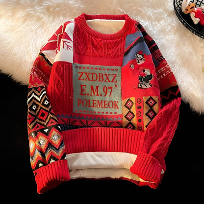 Charles - Stylowy, luźny świąteczny sweter dla kobiet