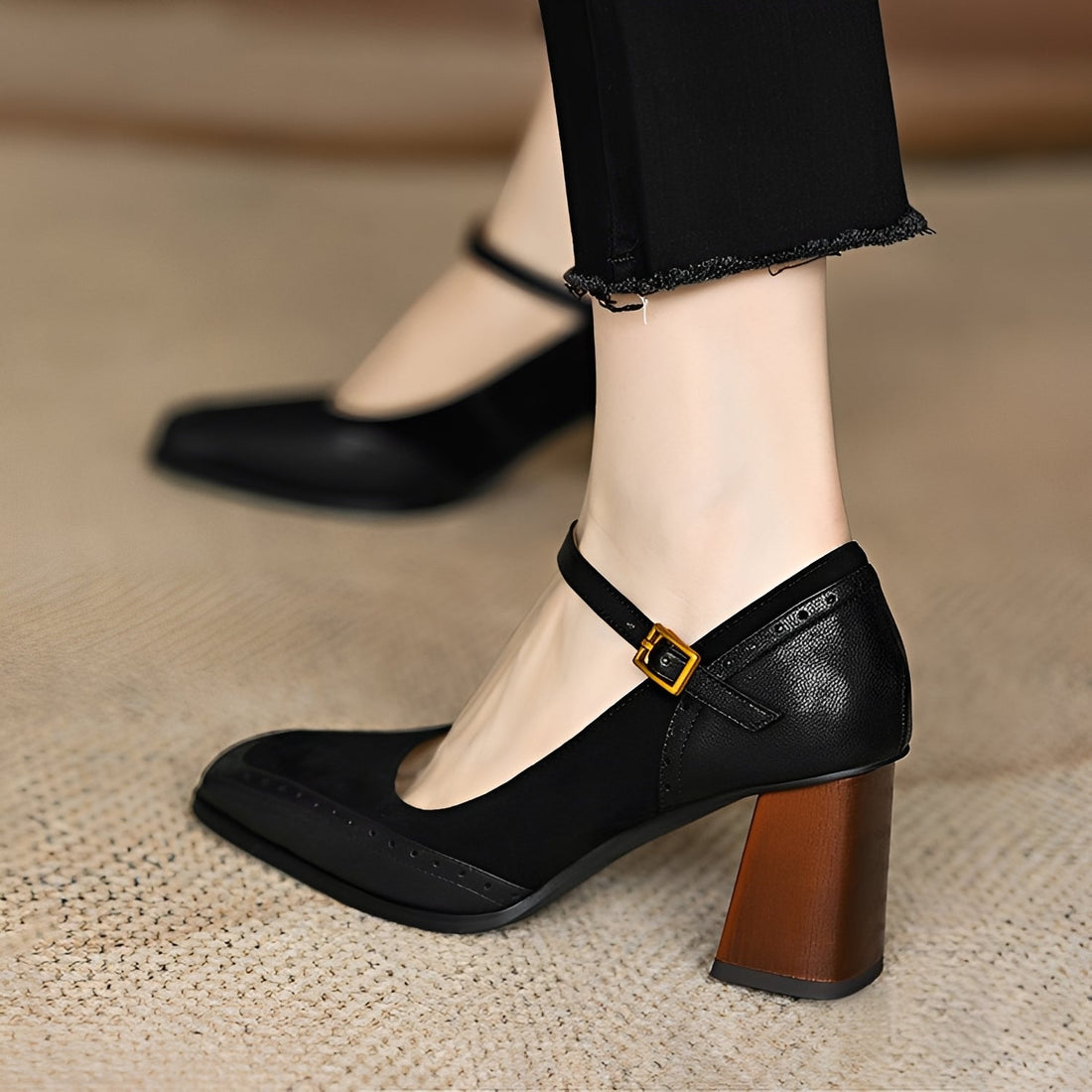 Isha - Stylowe buty na szerokim obcasie
