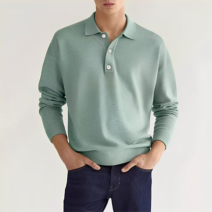 Dominic - Męska polo z długimi rękawami w stylu casual