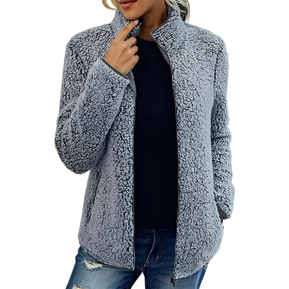 Alethea - Stylowy Fleece Płaszcz dla Kobiet