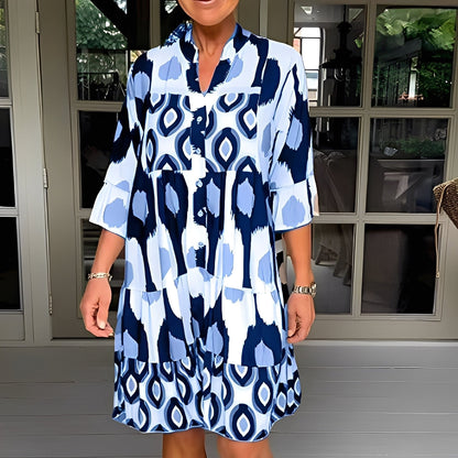 Floriane - Luźna sukienka z nadrukiem dla kobiet