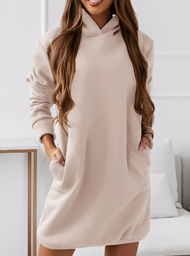 Michaela - Modna mini sukienka z kapturem dla pań