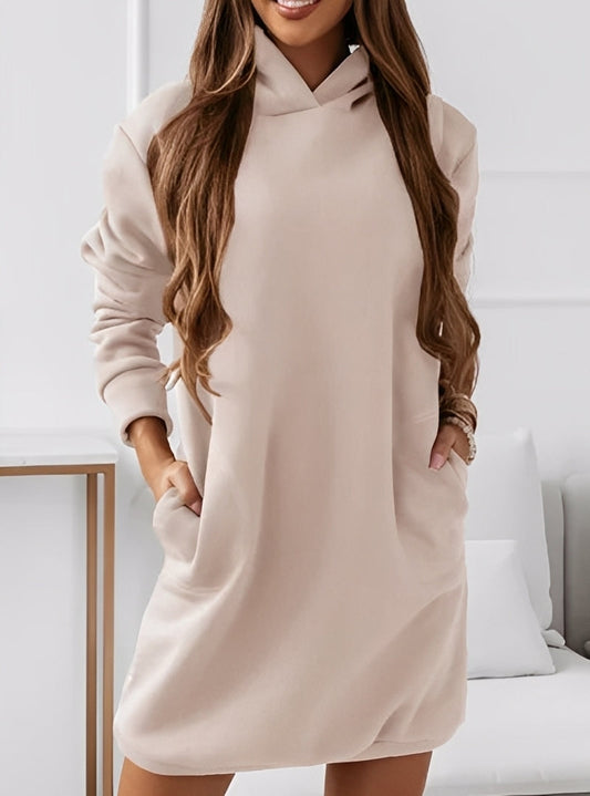 Michaela - Modna mini sukienka z kapturem dla pań