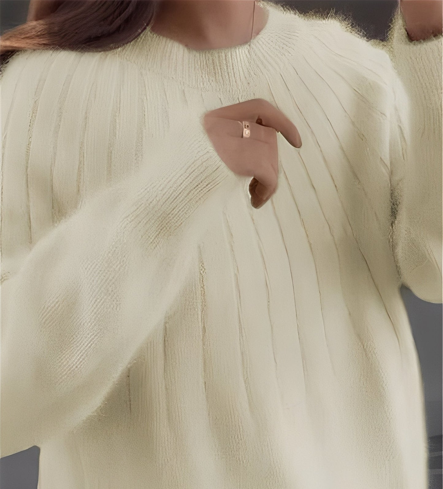 Josslyn - Elegancki, szeroki kaszmirowy sweter damski