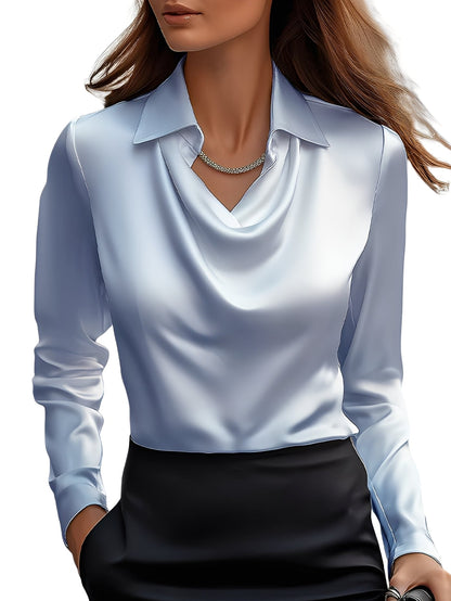 Dionne - Stylowa kobieca bluzka satynowa z długimi rękawami