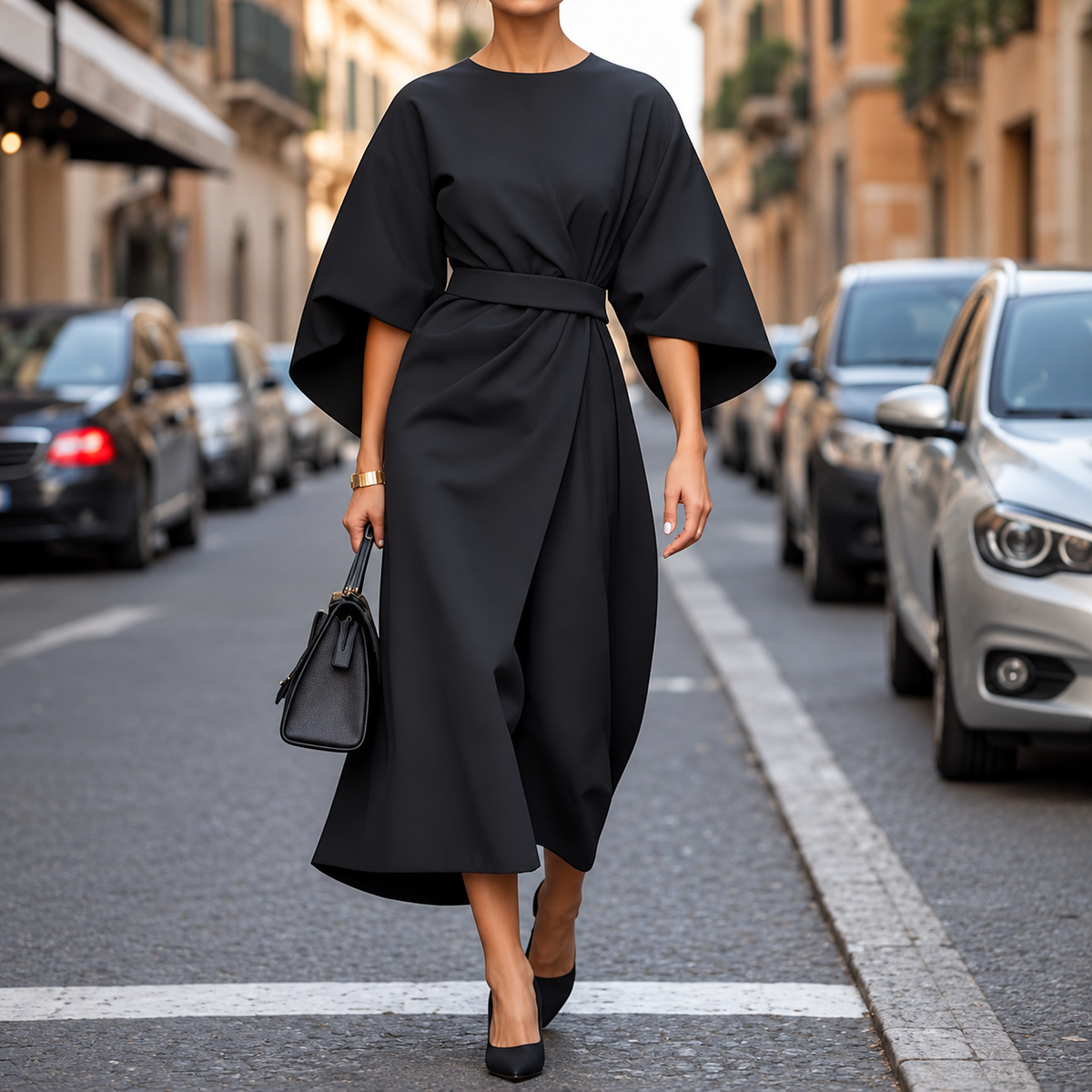 Clare - Maksikleid z paskiem w talii