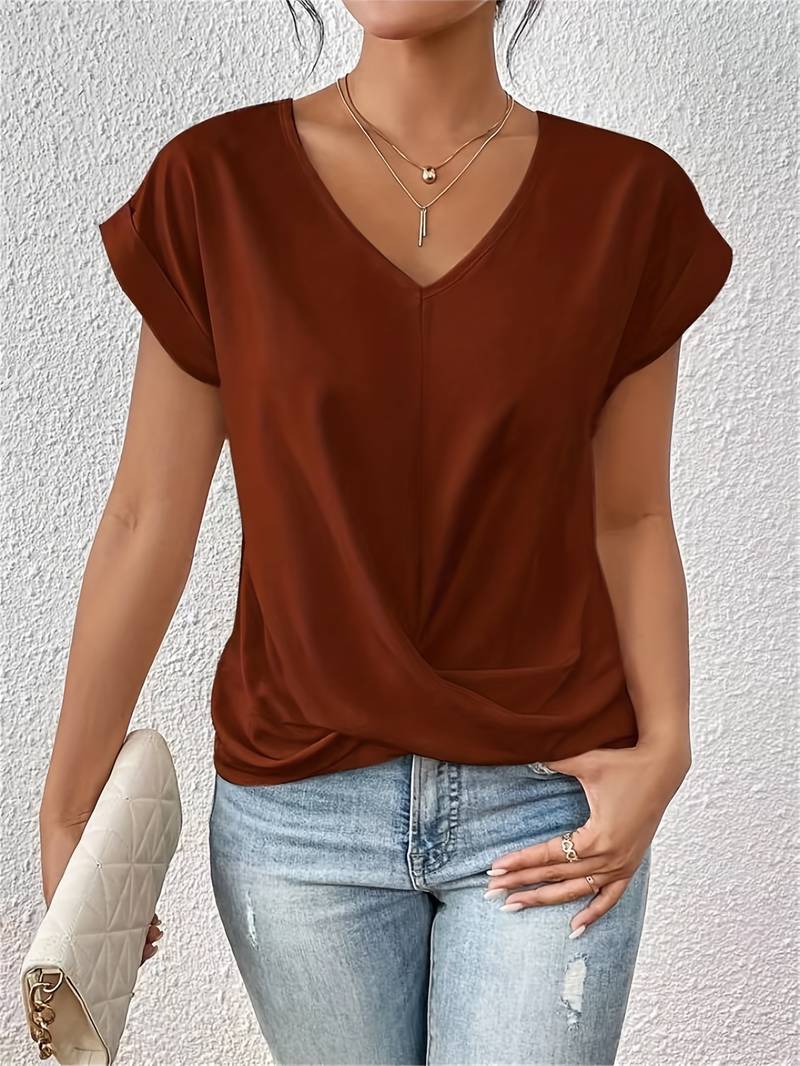 Zinnia – Koszulka Casual z Krótkim Rękawem