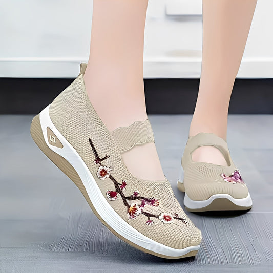 Jazmin - Luźne, oddychające buty z haftem dla kobiet