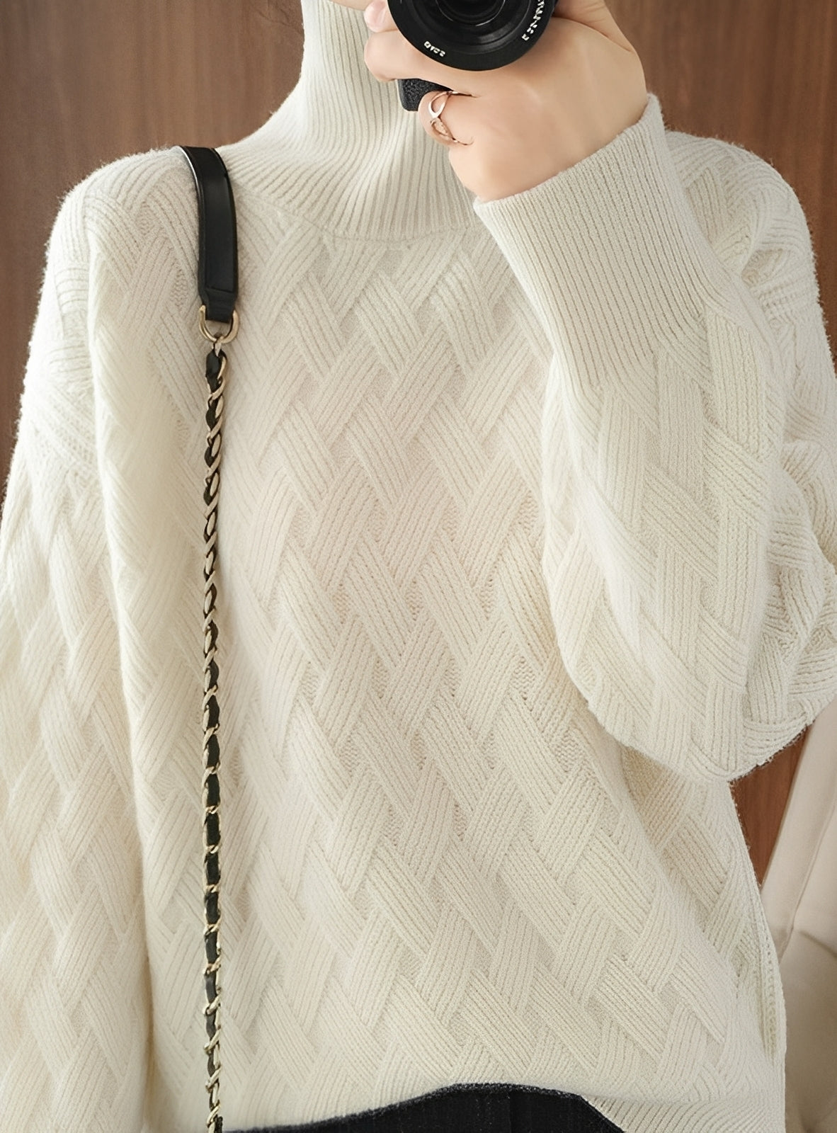 Stacey - Elegancki golf z teksturą dla kobiet